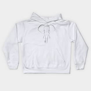 Elephant | One Line Art | Minimal Art | One Line Artist | Minimalist Kids Hoodie